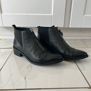 Womens Jon Josef Lulu Black Leather Ankle Boot Size 8.5